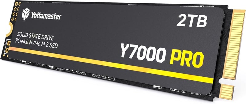 Yottamaster Y7000Pro 2TB M.2 PCIe 4.0 NVMe SSD - 7000MB/s Olvasási Sebesség, PS5 Kompatibilis Belső Meghajtó Játékokhoz, Laptophoz és PC-hez