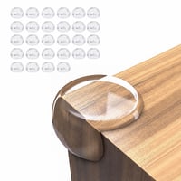 Protecții colțuri masă Jewan, set 29 bucăți, transparente, autoadezive, protecție pentru copii, set incomplet 2