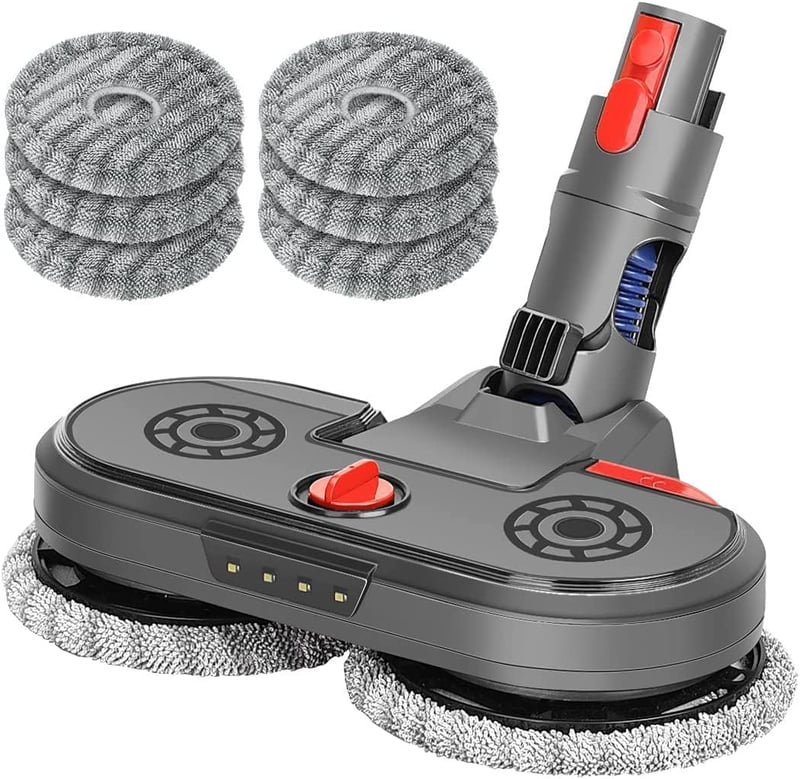 DrRobor Elektromos Felmosó Adapter Dyson V15 V11 V10 V8 V7 Porszívókhoz - Beépített Víztartállyal, LED Világítással, Mosható Fejjel