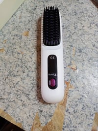 RUIZHI Bežična električna četka za ravnanje kose za kratku kosu, s LED zaslonom, 3 stupnja temperature, bijela, za putovanja, rabljeno 2