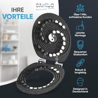 Sanilo Yin Yang WC Ülőke Puha Záródással - Könnyen Szerelhető Fa Toalett Tető Erős Zsanérokkal, Kerek Forma, Prémium Kivitel 2