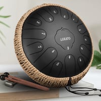 LEKATO 13 hüvelykes C-hangolású fekete nyelvdob 15 hanggal, kezdőknek és profiknak 1