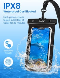 TOPK Vízálló Telefontok, 2db Univerzális IPX8 Védelem 7"-ig, Samsung A22/A53 5G, iPhone 13/12 3