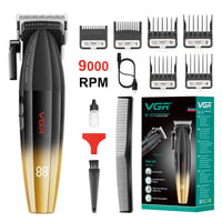 VGR 003 Fresh Fade Professzionális Hajvágó, Vezetékes/Vezeték Nélküli Hajnyíró LED Kijelzővel, T-pengével, 5 Fokozatú Vágási Beállítással Fé 1