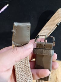 BULLIANT muški pleteni elastični remen, širine 35 mm, rastezljivi tkani remen za golf uz traperice, uniseks, bež, 100 cm (opseg struka 26-32") - rabljeno 2