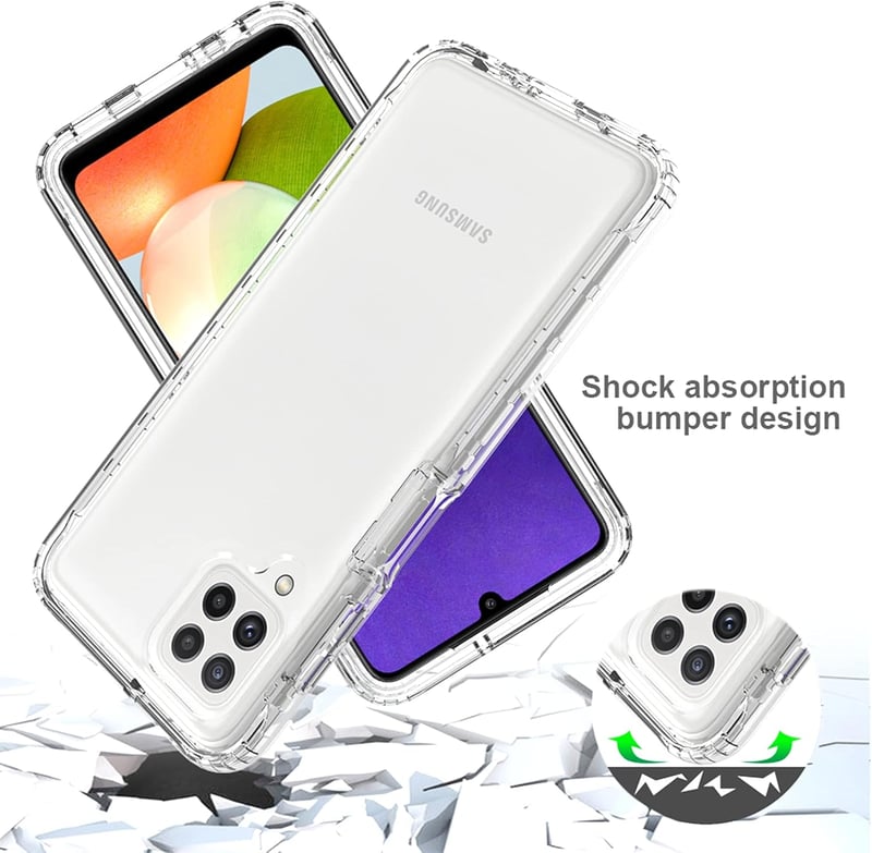 Samsung Galaxy A22 4G Átlátszó Védőtok és Edzett Üveg Fólia Szett