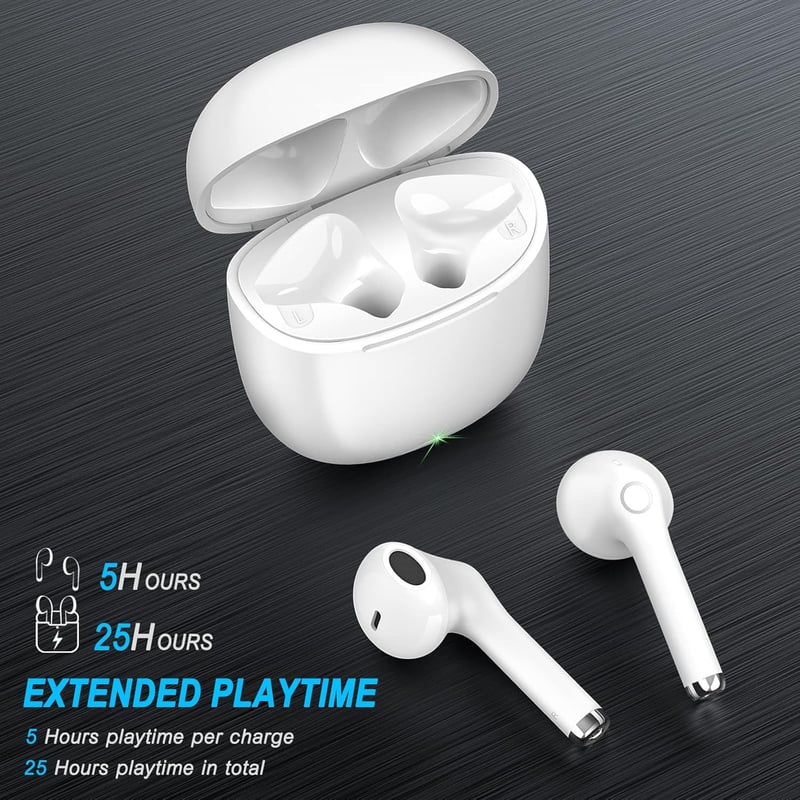 yobola Bluetooth Fülhallgató, IPX5 Vízálló Vezeték Nélküli Headset, 25 Órás Üzemidő, Érintésvezérlés, HiFi Sztereó Hang, Beépített Mikrofon