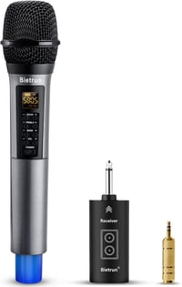 Bietrun UHF vezeték nélküli mikrofon Bluetooth-szal, hangeffektekkel, karaokéhoz és partikhoz 1
