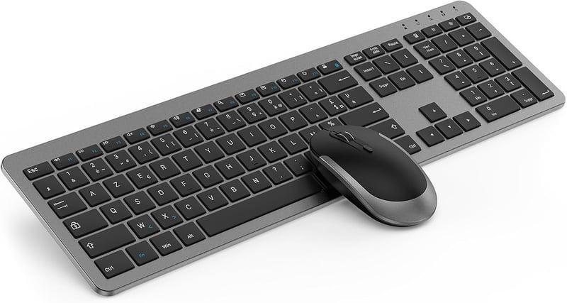 Seenda Vezeték Nélküli Billentyűzet és Egér Szett - Újratölthető, Ultravékony, Csendes, Szilikon Védővel - PC/Laptop/Smart TV - AZERTY