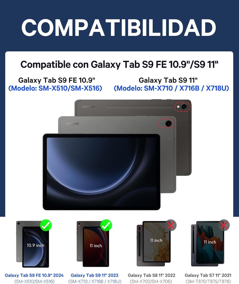 Samsung Galaxy Tab S9 11" mágneses billentyűzet, érintőpaddal és S-Pen tartóval - Earto, fekete