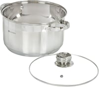 Daniks Rozsdamentes Acél Edénykészlet 3 Méretben, Indukciós Főzőlappal Kompatibilis, Üvegfedővel, 1.9L/2.9L/4.75L, Tésztafőző 4