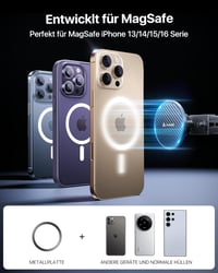 andobil MagSafe Mágneses Autós Telefontartó Kerek Szellőzőrácshoz - 20 Erős Mágnessel, Mercedes Benz, Audi Kompatibilis, 360° Forgatható, iP 7