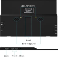 Thinlerain 11,6" Hordozható Monitor HDMI Csatlakozással - 1366x768 HD Kijelző Beépített Hangszórókkal Raspberry Pi kompatibilis 3