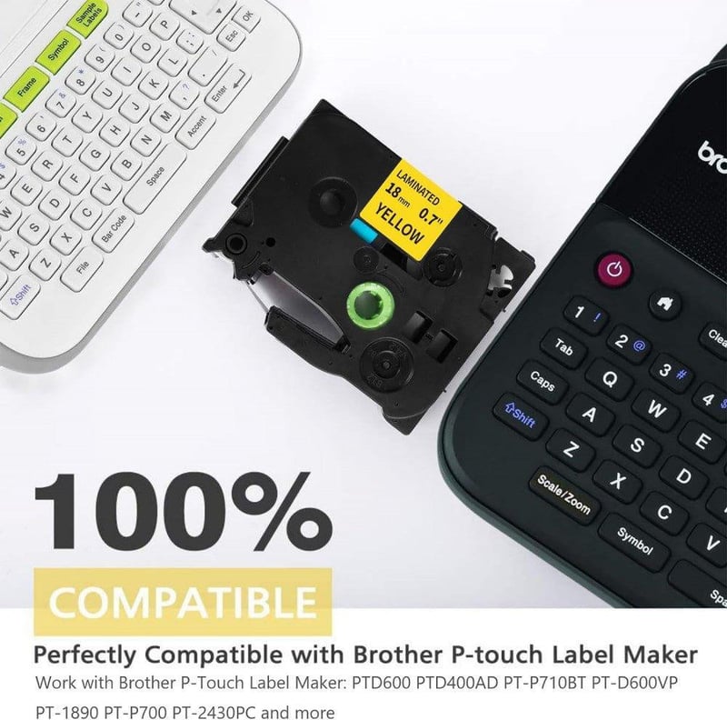 Brother P-Touch TZe-641 Kompatibilis Sárga-Fekete Címkeszalag 2db - Utángyártott