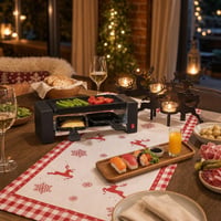 Raclette balíček: gril + servírovací tácka + behúň + 4x svietnik sob 1