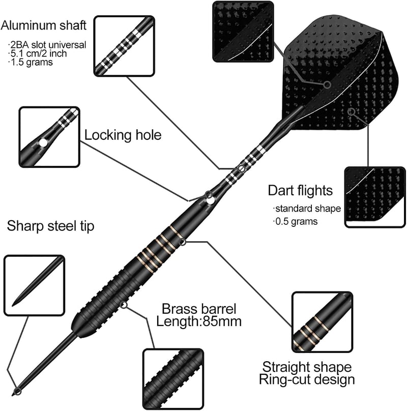 Sanfeng Profi Steeldarts Szett 23g - 3db Fém Hegyű Nyíl, Kiegészítőkkel