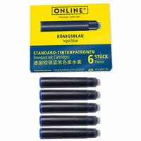 Rezerve de cerneală standard pentru stilou și roller, albastru regal, ștergibile, universale, 5 buc (lipsește 1 buc din setul original) 1
