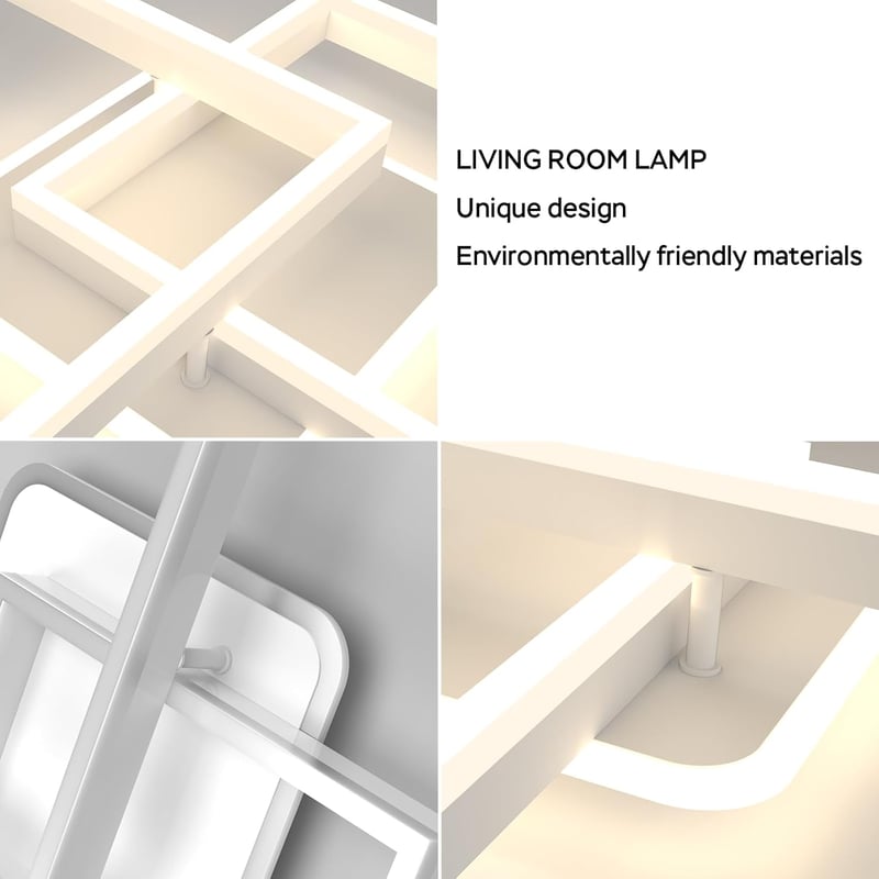 ANTENLICHT Modern Geometrikus LED Mennyezeti Lámpa 40W - Távirányítós, Fokozatmentesen Szabályozható, 3000-6500K, Nappali és Hálószoba Világ
