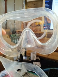 Set mască de scufundări fără ramă Cressi F1 și snorkel, transparent, 100% silicon, sticlă securizată — cu depuneri de calcar (stare: vezi a 2-a imagine) 4