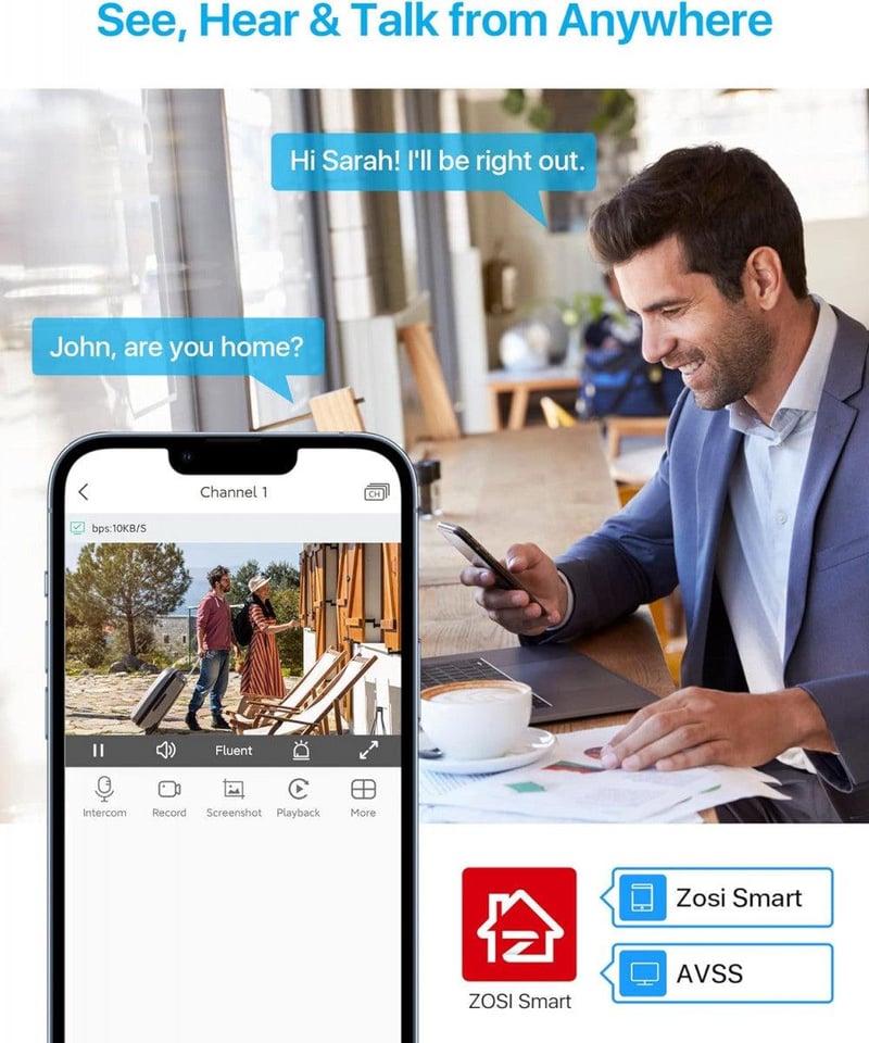 ZOSI 3MP WiFi Biztonsági Kamera - Felújított C188 Modell