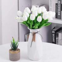 N&T NIETING Élethű Fehér Műtulipán Csomag - 12 db Latex PU Valódi Tapintású Művirág Dekoráció Esküvőre, Otthonba, Irodába 2
