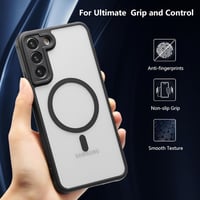 RALEAVO Samsung Galaxy S22 Plus 5G MagSafe-kompatibilis ütésálló matt tok - fekete 5