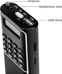 Raddy RD23 Hordozható DAB+ Digitális Rádió Bluetooth-szal, Fekete 6
