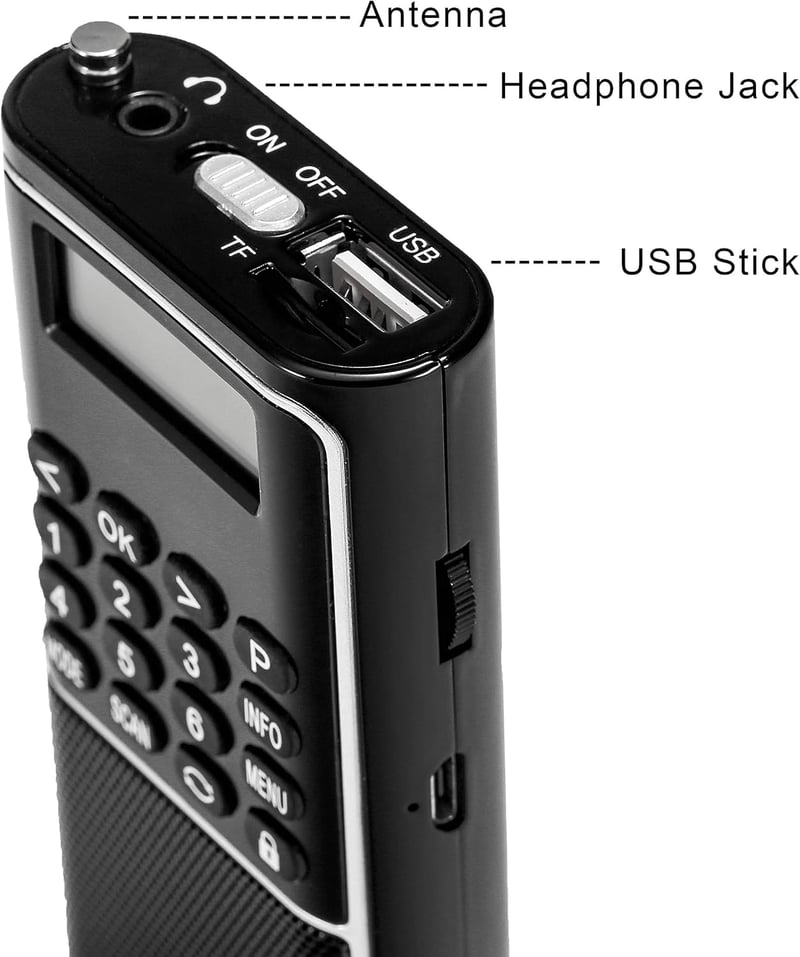 Raddy RD23 Hordozható DAB+ Digitális Rádió Bluetooth-szal, Fekete