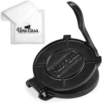 Uno Casa 20 cm-es Mexikói Tortillaprés - Előkezelt Öntöttvas Taco és Quesadilla Készítő 100 db Sütőpapírral 1