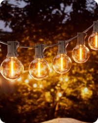 EDISHINE Kültéri Fényfüzér 15m - G40 LED Izzók, IP44 Vízálló, Törhetetlen Égők, Kerti Világítás 1