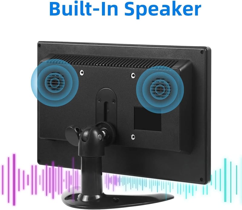 Prechen 10,1" Hordozható HD Monitor HDMI/VGA/AV/BNC - Beépített Hangszóróval