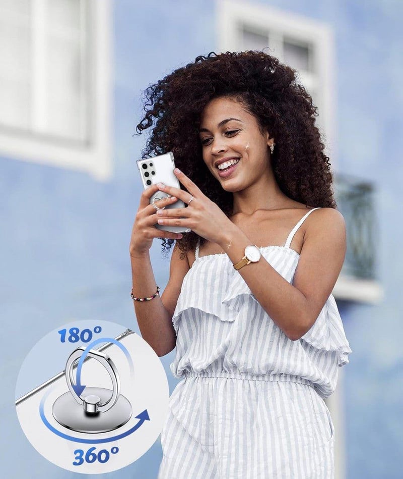 Samsung Galaxy S23 Ultra Átlátszó Ütésálló Tok Gyűrűs Állvánnyal