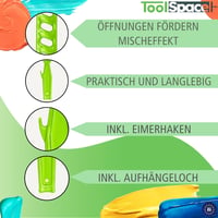 AJKA BIS Festékkeverő Készlet - 3 db Zöld Műanyag Keverőpálca 35 cm - Festék, Lakk, Epoxi, Akril, Gyanta és Emulzió Keverésére - Újrahasznál 3