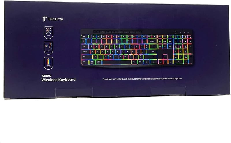 TECURS Vezeték Nélküli Gamer Billentyűzet - Csendes, RGB, Vízálló, Xbox Kompatibilis