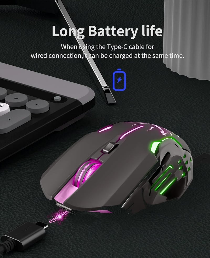 Defender Katana vezeték nélküli RGB gamer egér, csendes kattintás, 240 órás akkumulátor