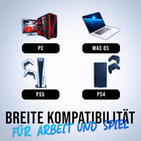 KLIM Thunder Vezeték Nélküli Gamer Billentyűzet és Egér Szett - RGB Háttérvilágítás, 4800 DPI, Beépített Akkumulátor, PC/PS4/PS5 Kompatibili 6