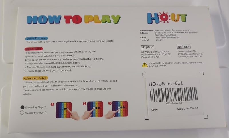 HOUT Szivárvány Pop It Fidget Szett - Stresszoldó Buborékos Játék Autizmussal Élőknek (2 db)