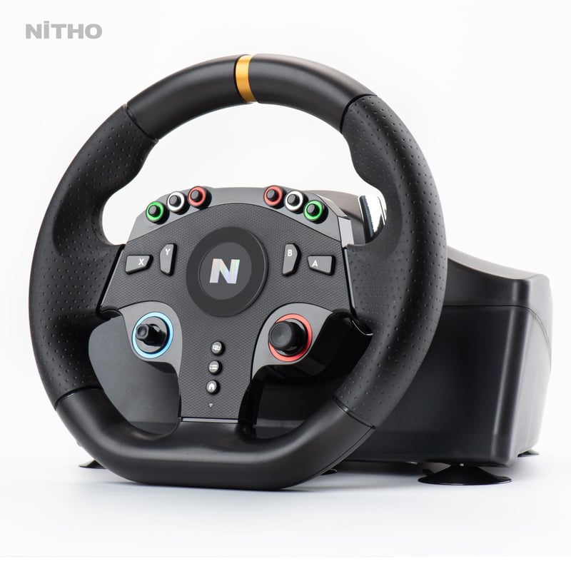 NITHO Drive Pro ONE V24 Gamer Versenykormány Pedálokkal, 270 Fokos Forgatás, PS4, PC, Xbox, Switch Kompatibilis, Vibrációs Funkcióval, Arcad