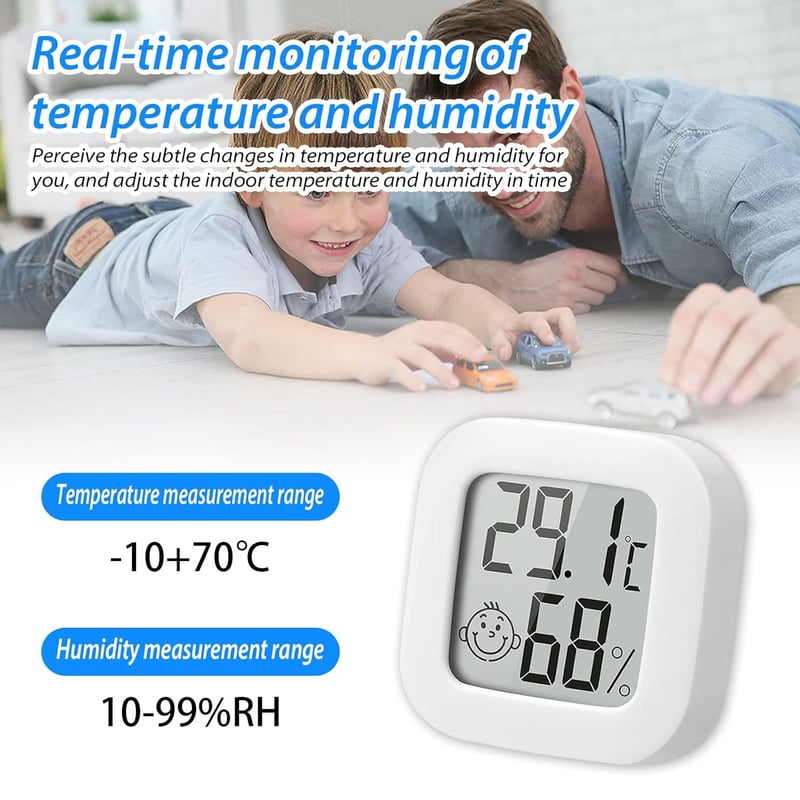 RUIZHI 3 db-os Mini Digitális Hőmérő és Páramérő LCD Kijelzővel - Otthoni és Irodai Légkondicionáláshoz