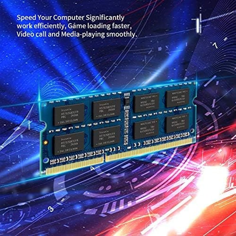 Kuesuny 8GB (2x4GB) DDR3 1333MHz Sodimm RAM - Laptop Memória Bővítés, PC3-10600S, 1.5V, CL9, 204 Pin, Kék