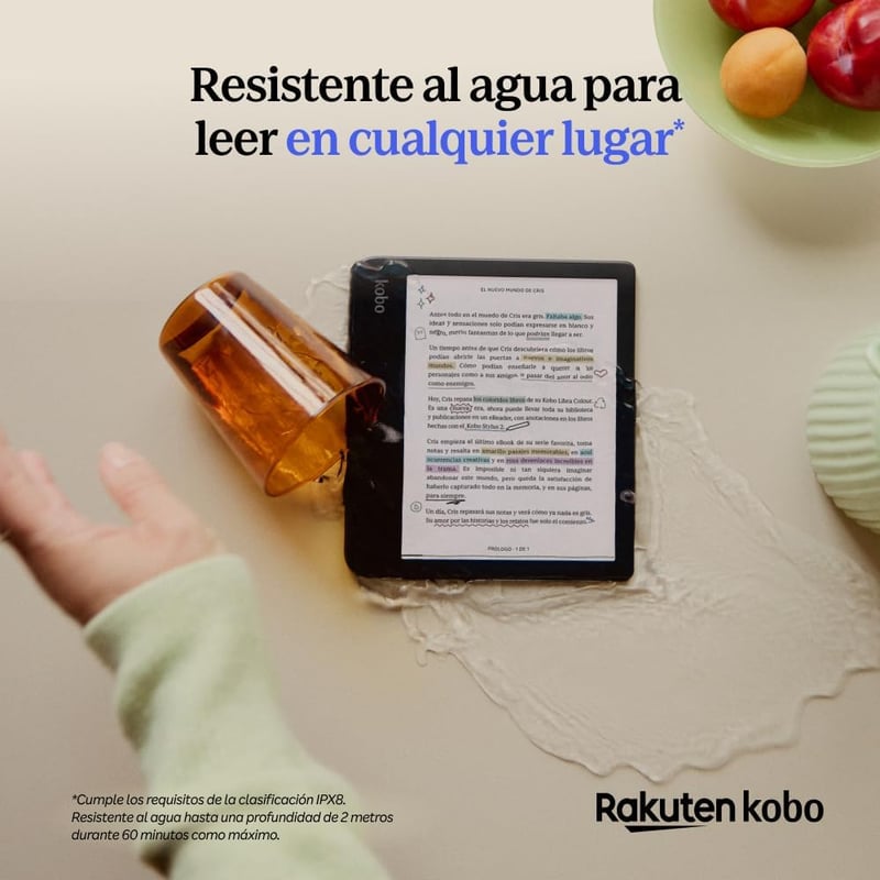 Kobo Libra Colour Fehér E-könyv Olvasó 7" Kijelzővel, 32GB Tárhely, Vízálló, Ergonomikus Kialakítás, Színes Képernyő