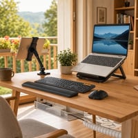 Ergonomická kancelária: 1x stojan + 1x set klávesnica/myš + 1x držiak tabletu + 1x organizér + 2m kábel 1