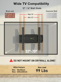 USX-MOUNT dönthető, forgatható TV fali tartó 32-70" LED, OLED, plazma TV-hez, 50kg-ig 7