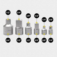 CCLIFE 6 részes Dugókulcs Adapter Készlet - 1/4", 3/8", 1/2", 3/4" Méretekben, Króm-Vanádium Acélból, Szerelőknek és Barkácsolóknak 3