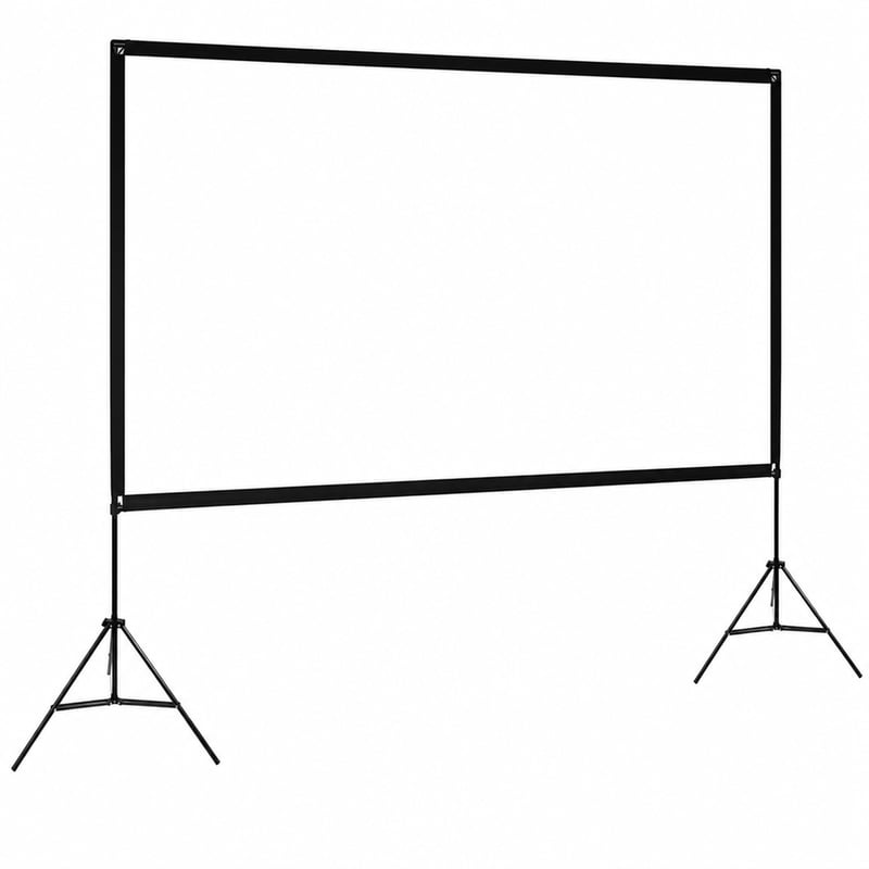 Ecran de proiecție VISULAPEX de 120 inch cu trepied, HD 4K, 16:9, unghi de vizualizare 160°, portabil — lipsește setul de fixare (stare: vezi a 2-a imagine)