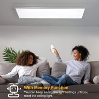 Dimmable LED Mennyezeti Lámpa 100x25cm, 28W Panel Távirányítóval, Memória Funkcióval, 2700K-6500K Állítható Fényerő, Ultravékony Irodai Napp 4