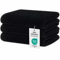 Kuchynské utierky Moosfor, 100 % bavlna, sada, 32 x 72 cm, mäkké a savé prémiové utierky na riad, čierne — sada 4 ks 1