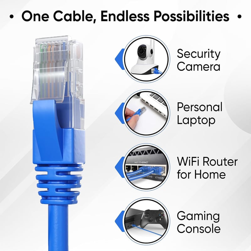 Mr. Tronic 30 méteres Cat6 UTP kék ethernet kábel, RJ45 csatlakozókkal