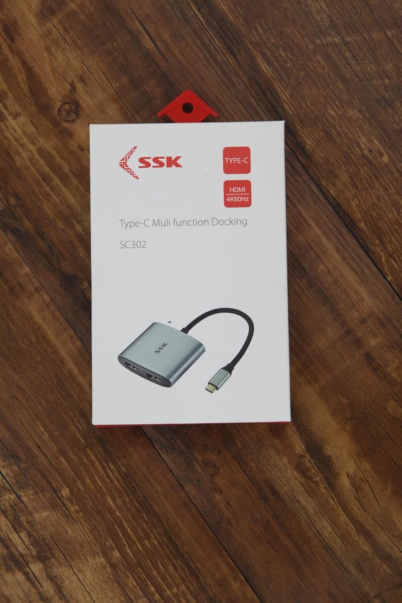 SSK 4K/60Hz Dual HDMI USB-C Hub - MacBook, Lenovo, Dell, HP, Samsung kompatibilis