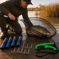 CarpMaster ribički set: 55 cm mreža + 10x trokuka + 4x zaštita za mamac + držač ribe 1